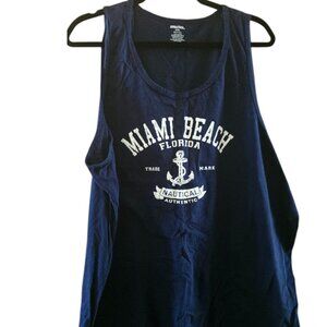 Black “Miami Beach” XXL Tank Top | Casual Summer Sleeveless Shirt